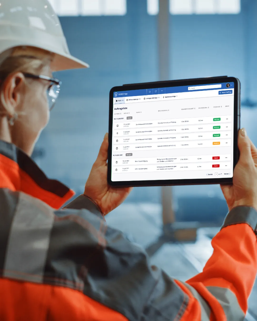 KANiO Tablet-App im Außeneinsatz