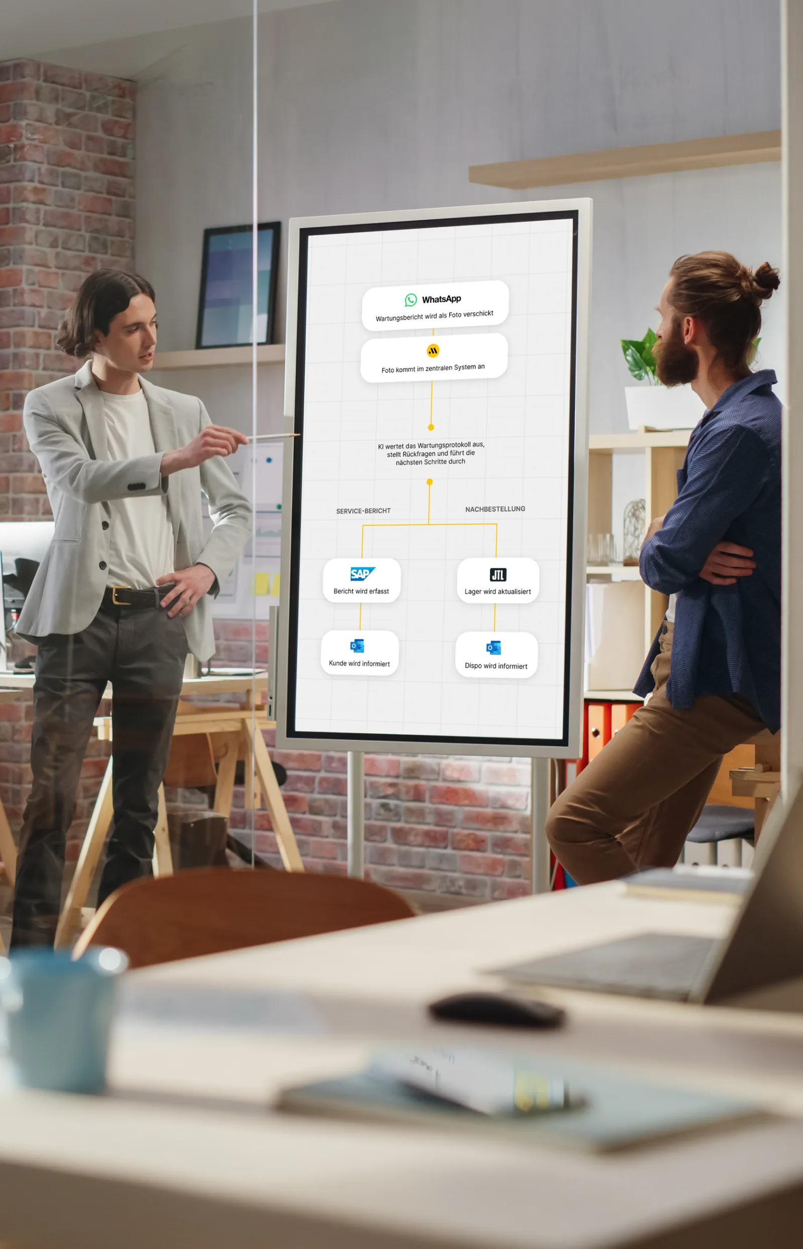 Prozessoptimierung: KI-Workflow am Whiteboard